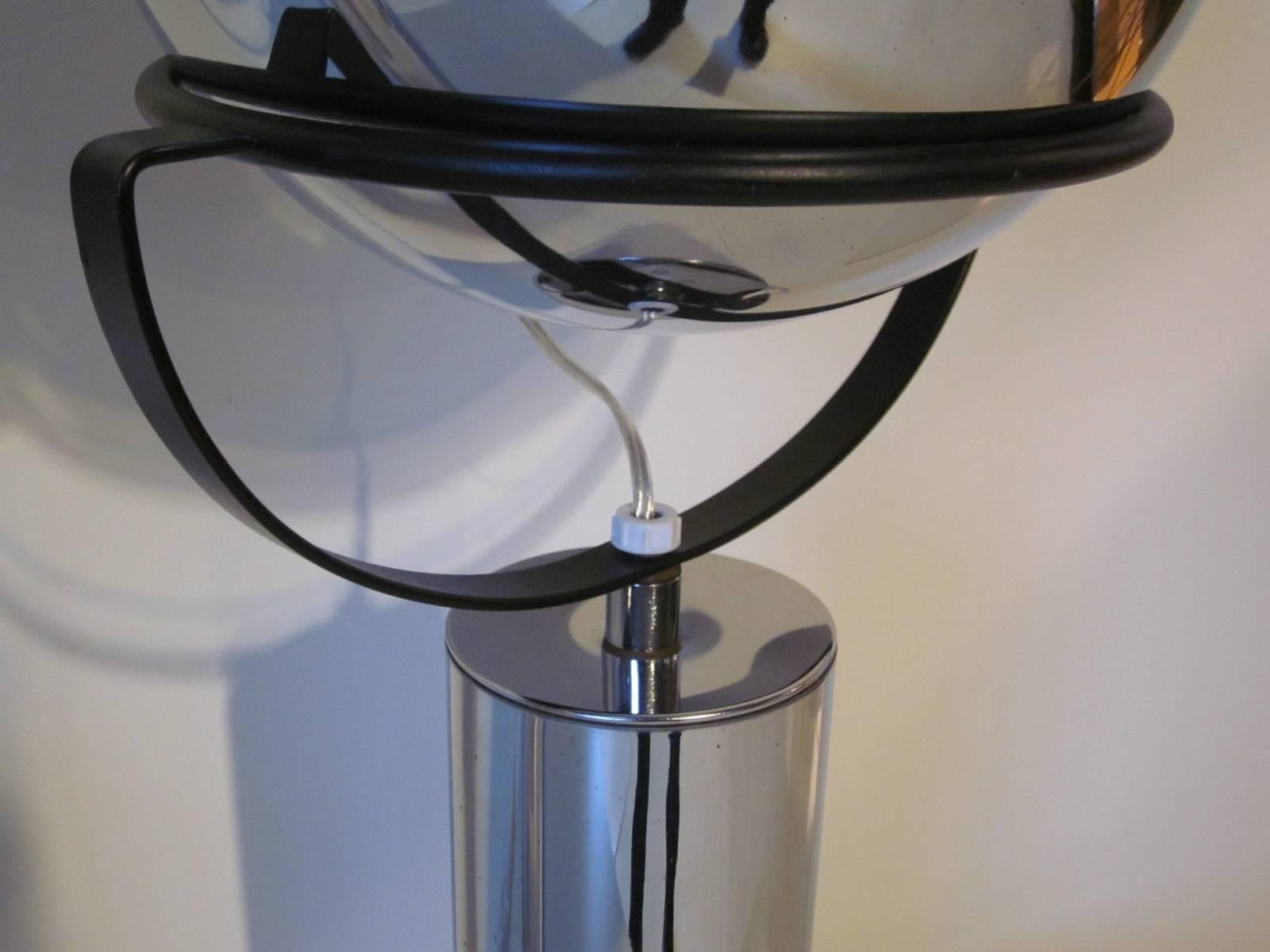 20th Century Robert Sonneman Adjustable Chrome Ball Table Lamps