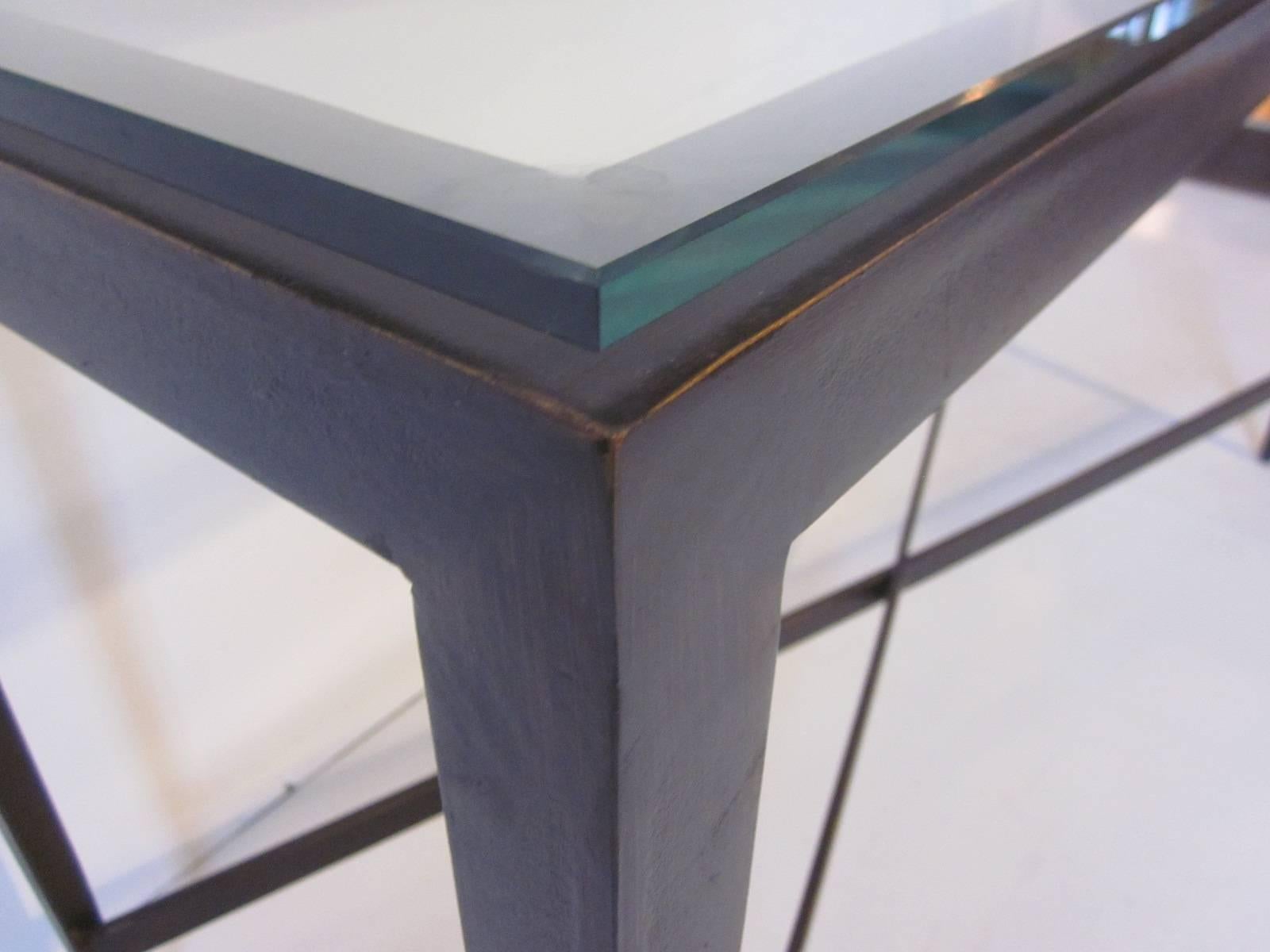 American Steel and Plate Glass Console Table