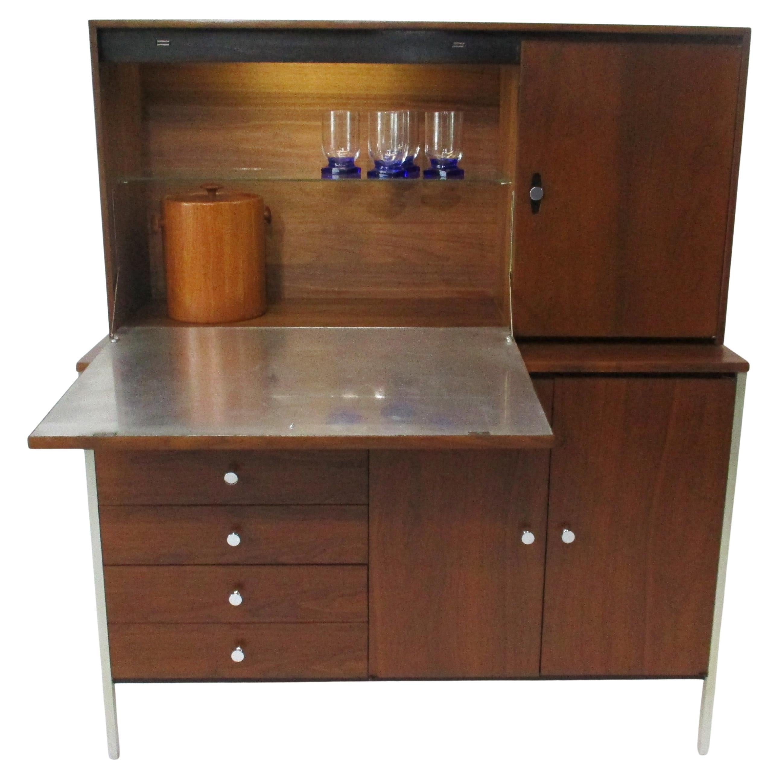 Rare Paul McCobb 2pc. Bar Cabinet by H. Saks & Sons Connoisseur Collection For Sale