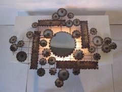 Curtis Jere Styled Light Up Brutalist Wall Sculpture