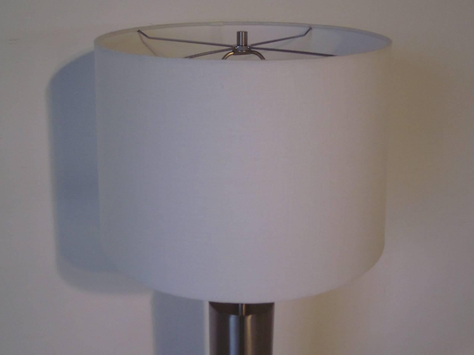 Mid-Century Modern Laurel Brushed Stainless Table Lamp