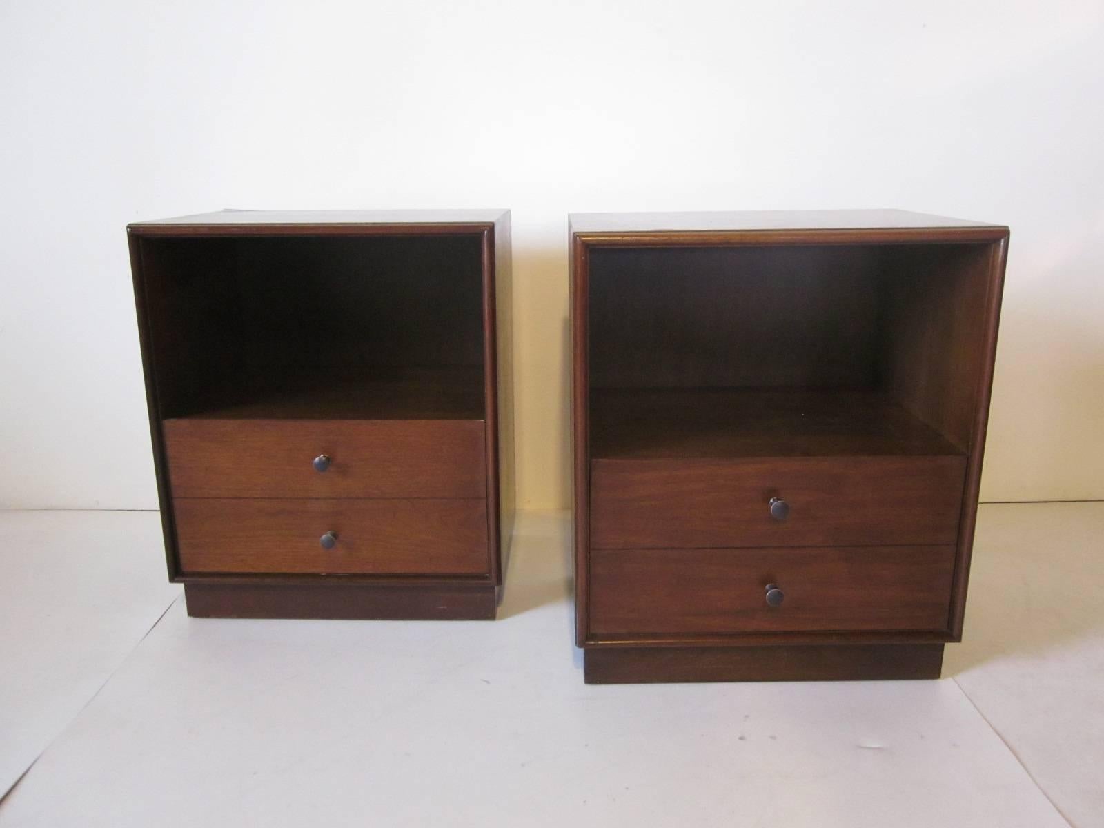 Mid-Century Modern Walnut Mid-Century Nightstands