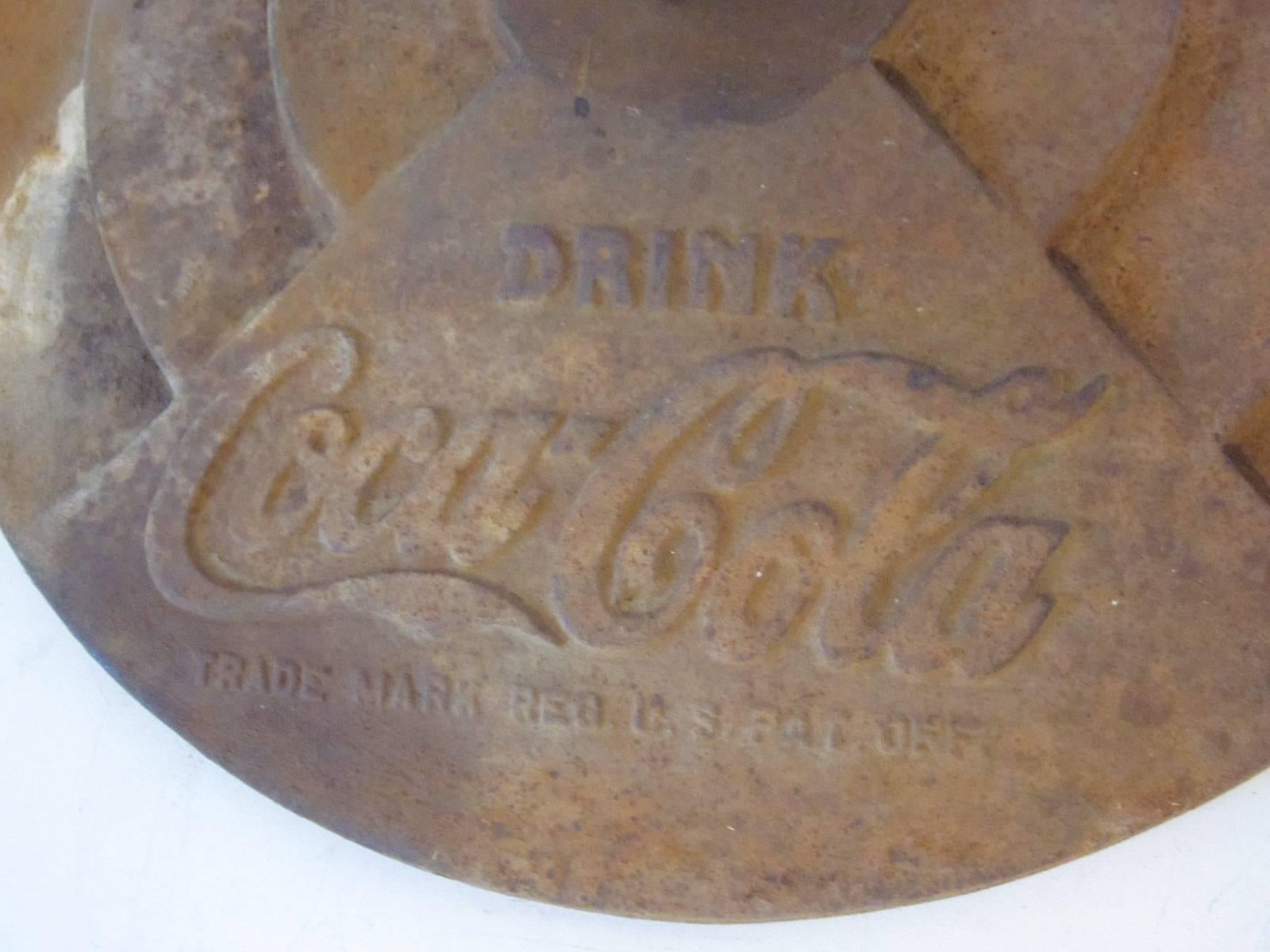 Art Deco 1930s Porcelain Coca Cola Two-Sided Lollipop Sign