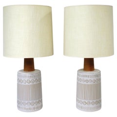 Jane & Gordon Martz Pair Large Pottery Table Lamp for Marshall Studios