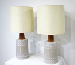 Jane & Gordon Martz Pair Large Pottery Table Lamp for Marshall Studios