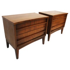 Mid Century Walnut Nightstands in the style of Altavista Lane