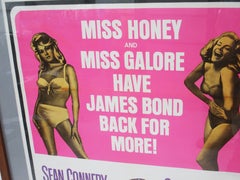 James Bond Is Back 1966 Goldfinger Dr. No Vintage Movie Poster w/ Sean Connery