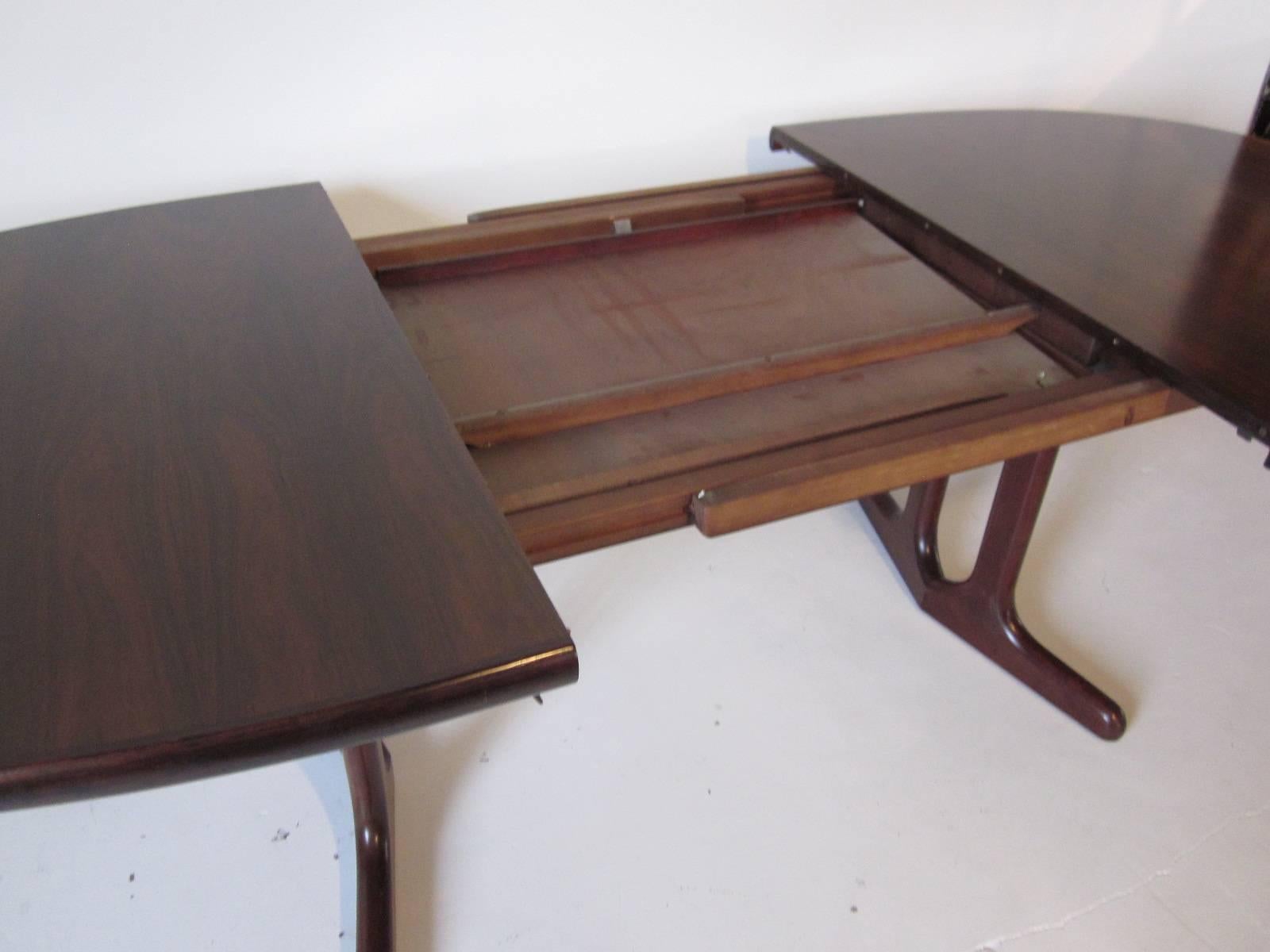 Danish Rosewood Pop Up Leaf Dining Table 1