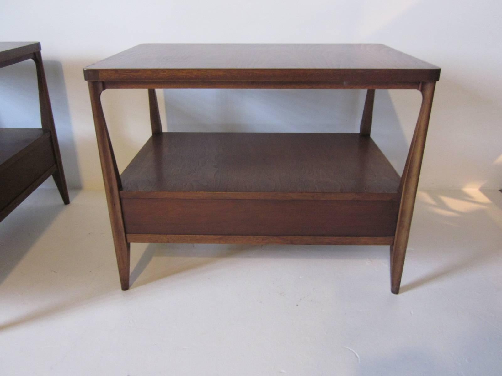 20th Century Mid Century Mahogany Nightstands or End Tables