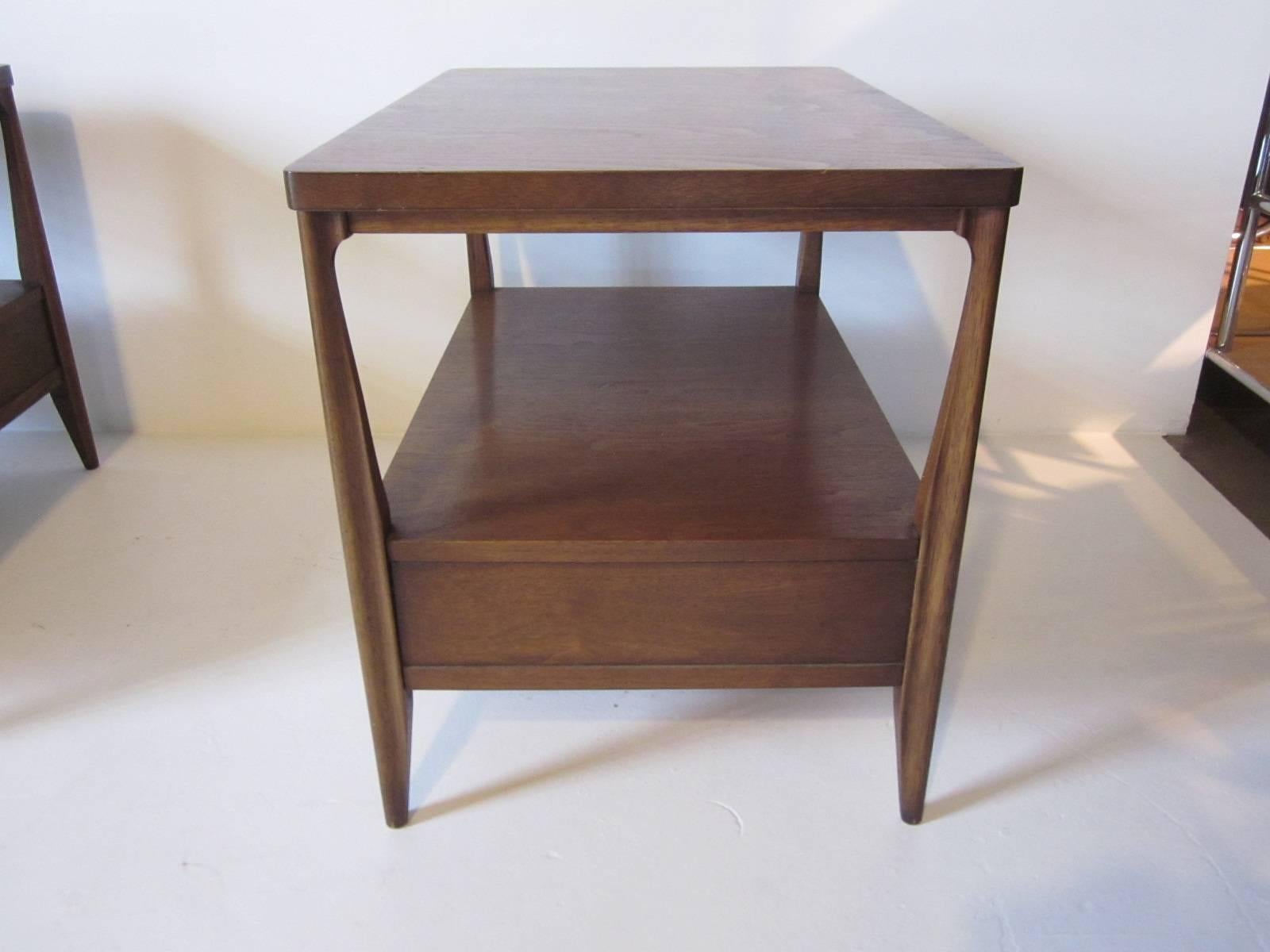 Wood Mid Century Mahogany Nightstands or End Tables