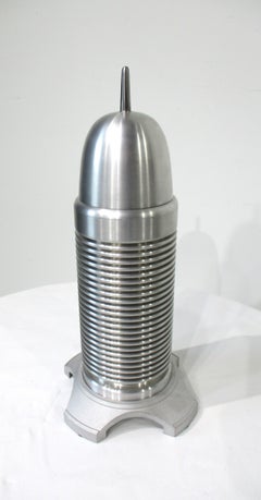 Escultura de mesa de estilo «Spaceage» de arte popular, realizada en aluminio torneado