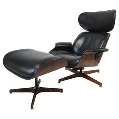 George Mulhauser „Mr. Chair“ – Loungesessel aus Walnussholz mit Ottomane von Plycraft