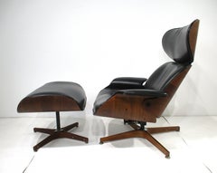 George Mulhauser „Mr. Chair“ – Loungesessel aus Walnussholz mit Ottomane von Plycraft