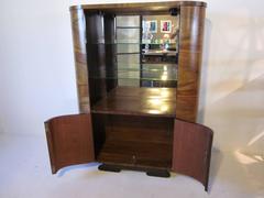 Rosewood Streamline Art Deco Bar Cabinet