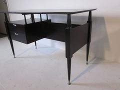 Mid-Century Floating Top Desk with Bookcase