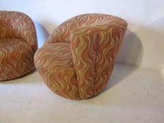 Vladimir Kagan Nautilus Corkscrew Swiveling Lounge Chairs