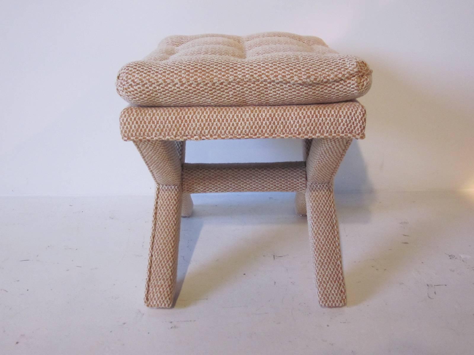 Modern Milo Baughman Upholstered Stools