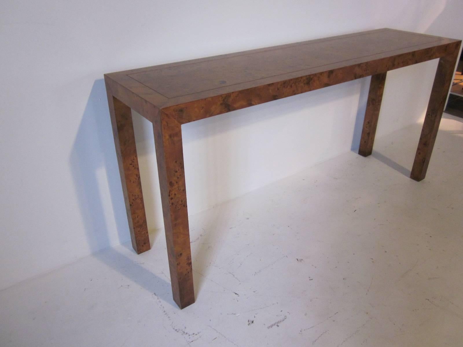 wood parsons console table