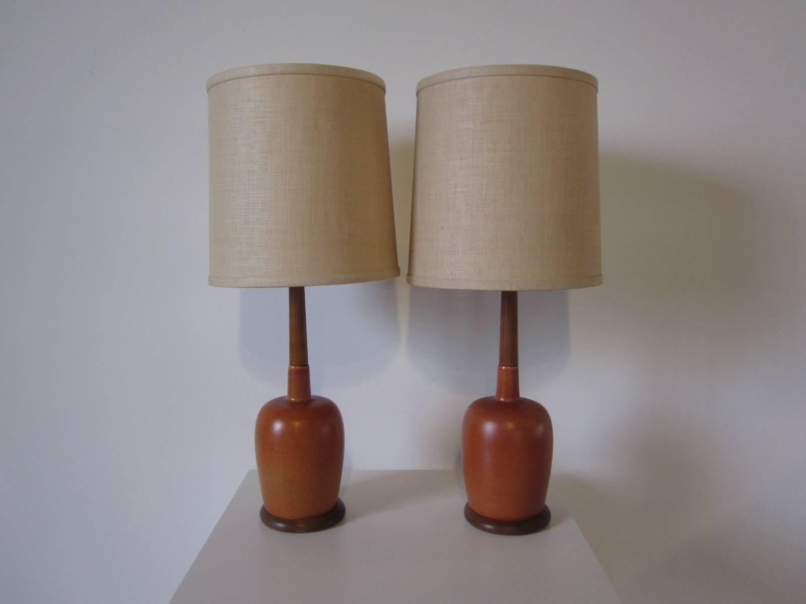 Arne Bang Styled Danish Pottery Table Lamps  2