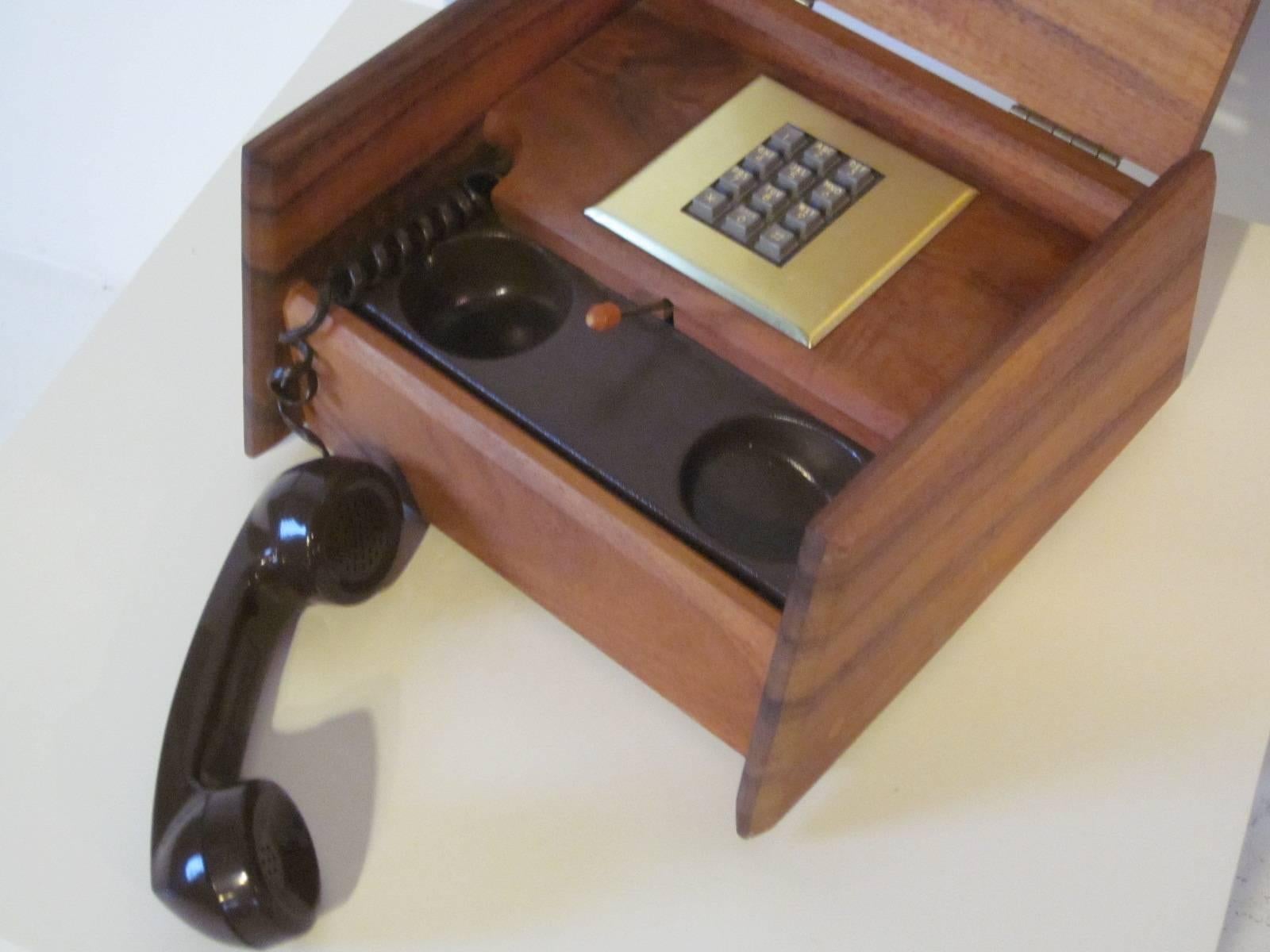 American Paul Nelson Mid-Century Executive Telephone in a Walnut Case 
