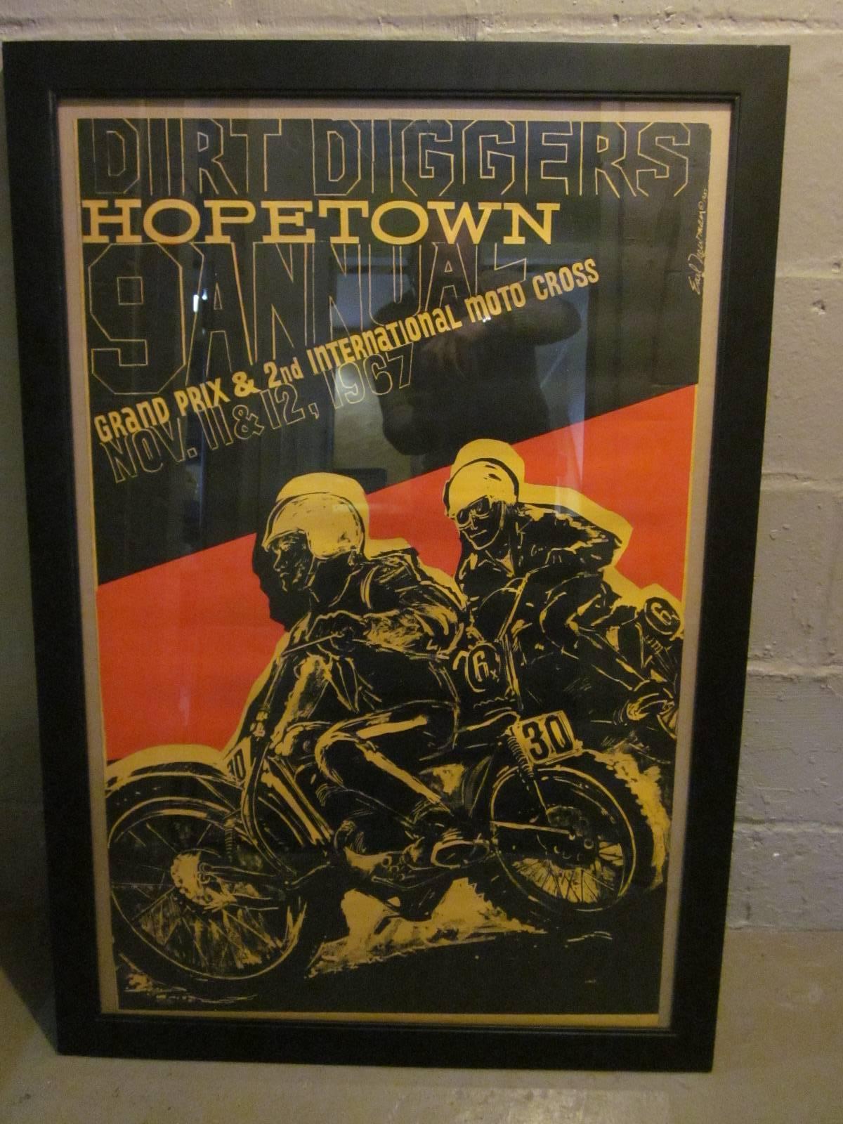 American Earl Newman Vintage Hopetown Grand-Prix Moto Cross Motorcycle Poster 