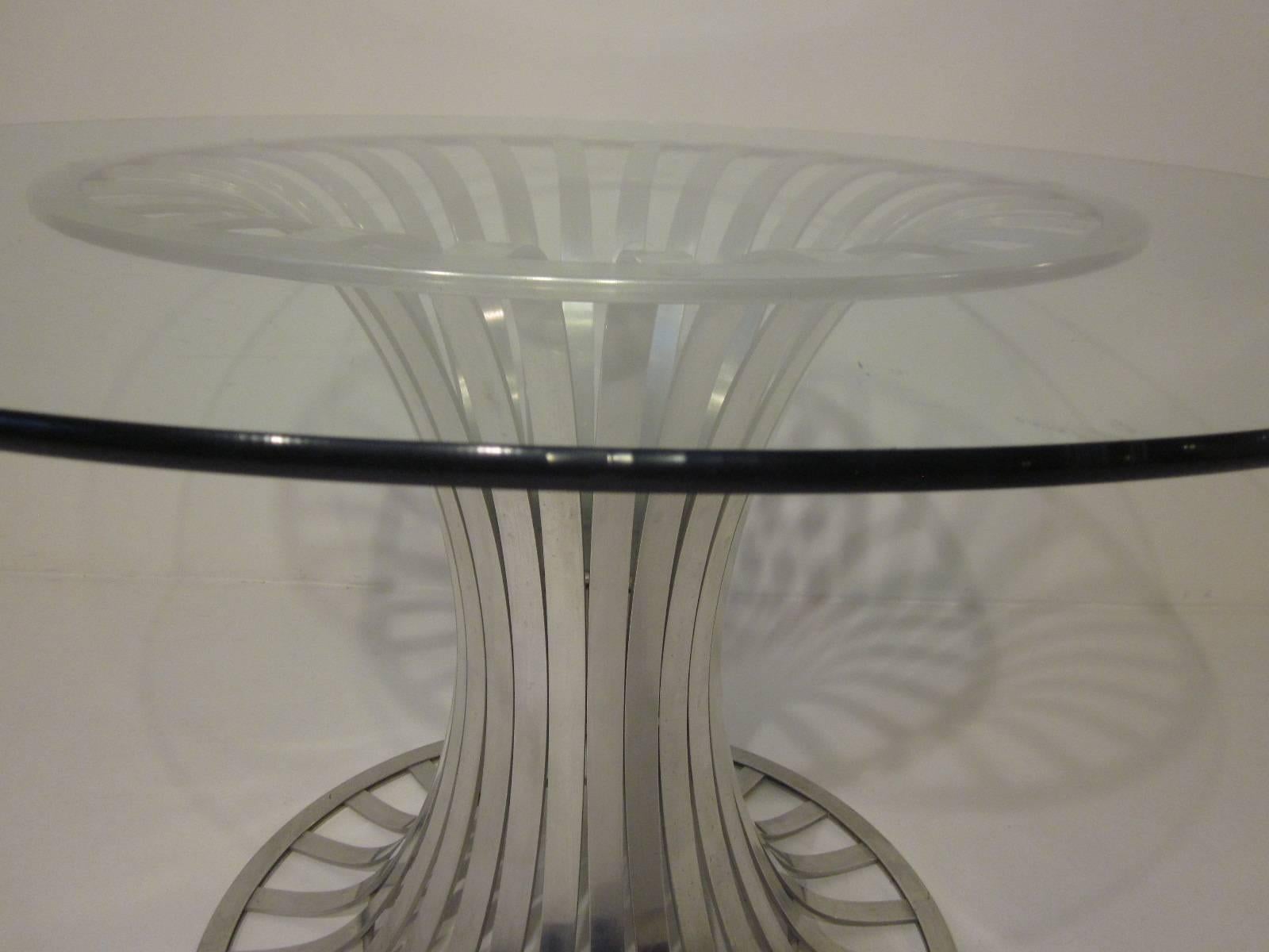 Russell Woodard Aluminium and Glass Dining / Game Table In Good Condition In Cincinnati, OH