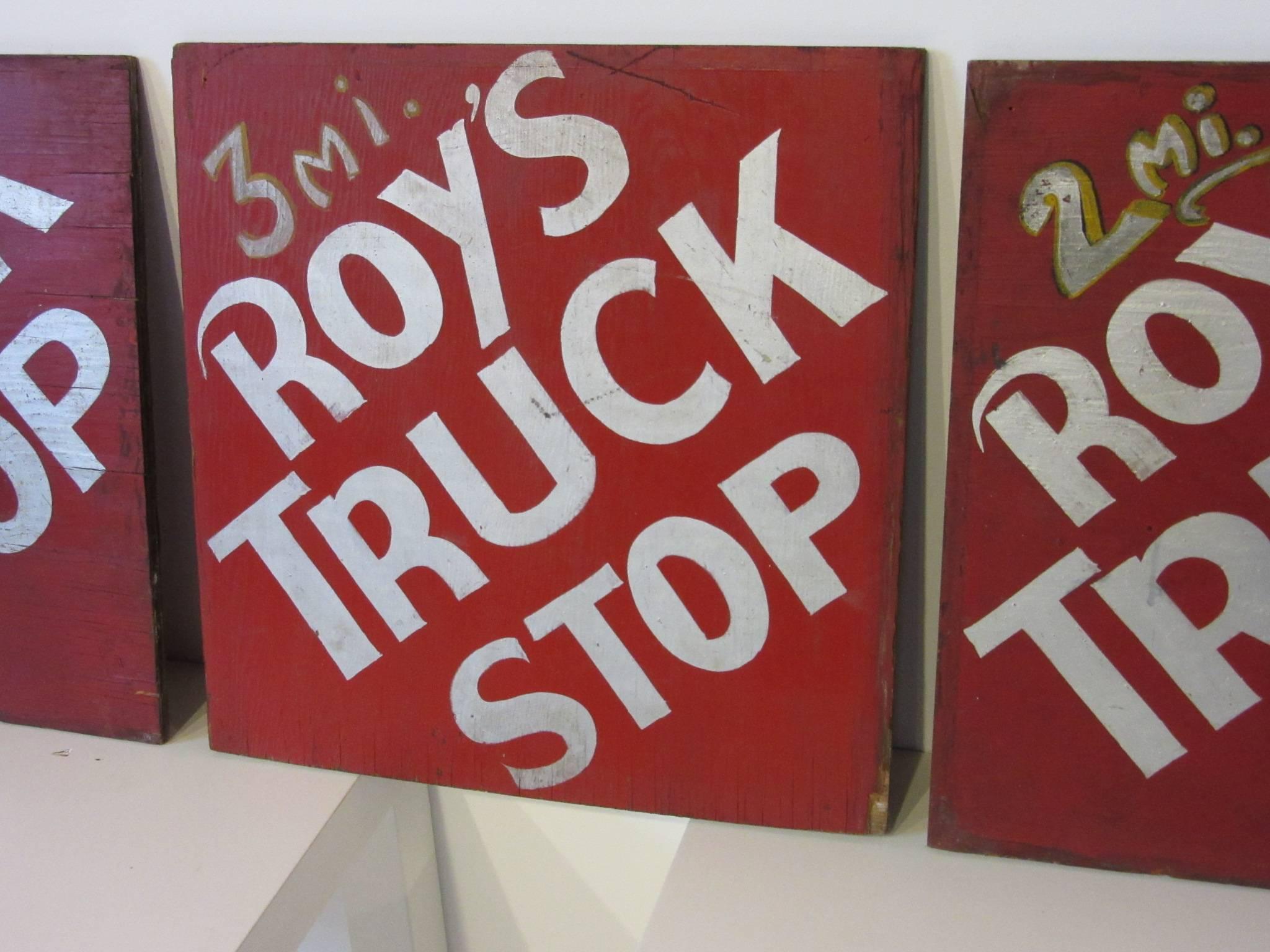 American Folk Art Roy's Truck Stop Directional Signs