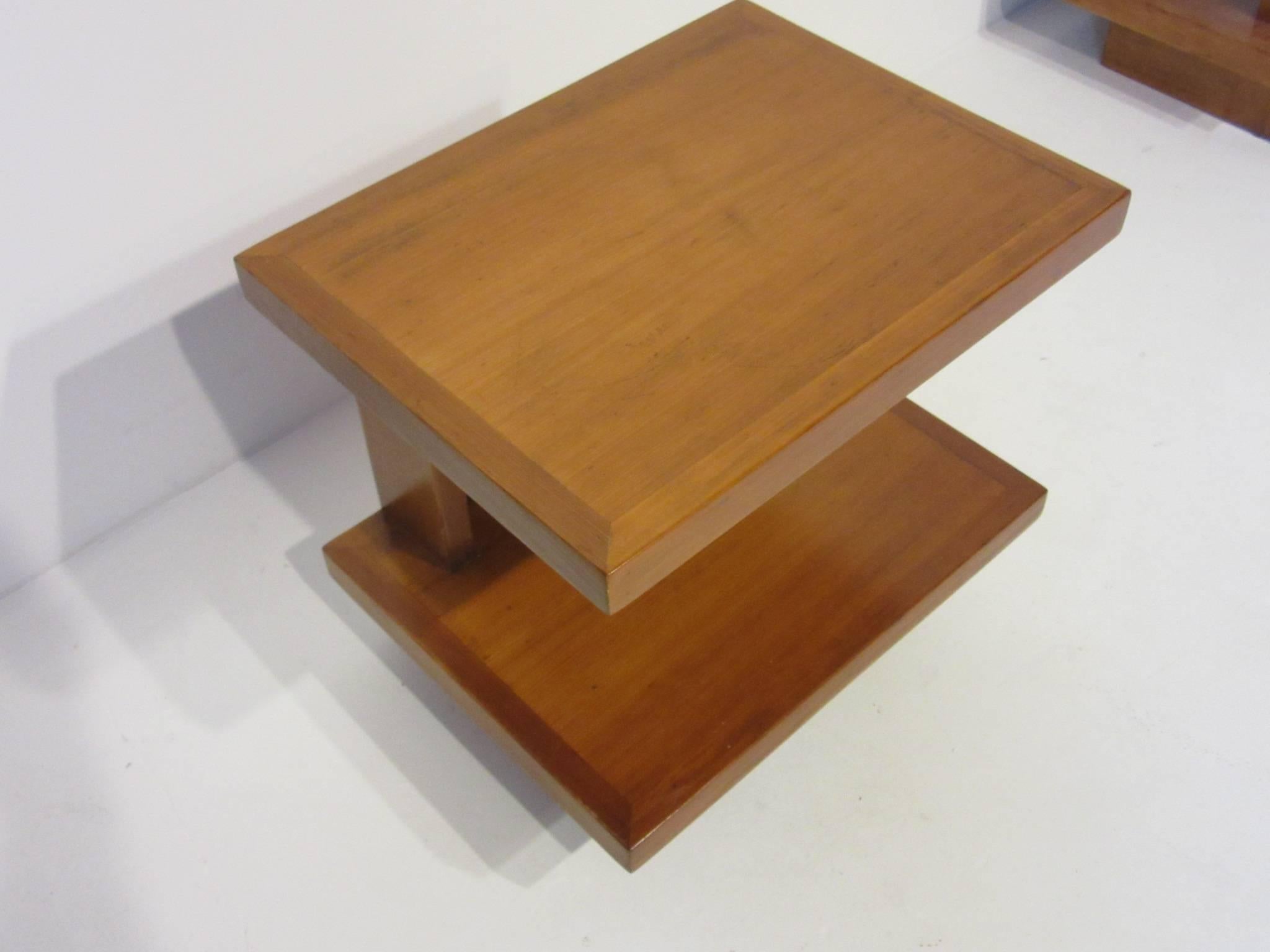 Mid-Century Modern Important Frank Lloyd Wright Usonian Side Tables from the Levin House