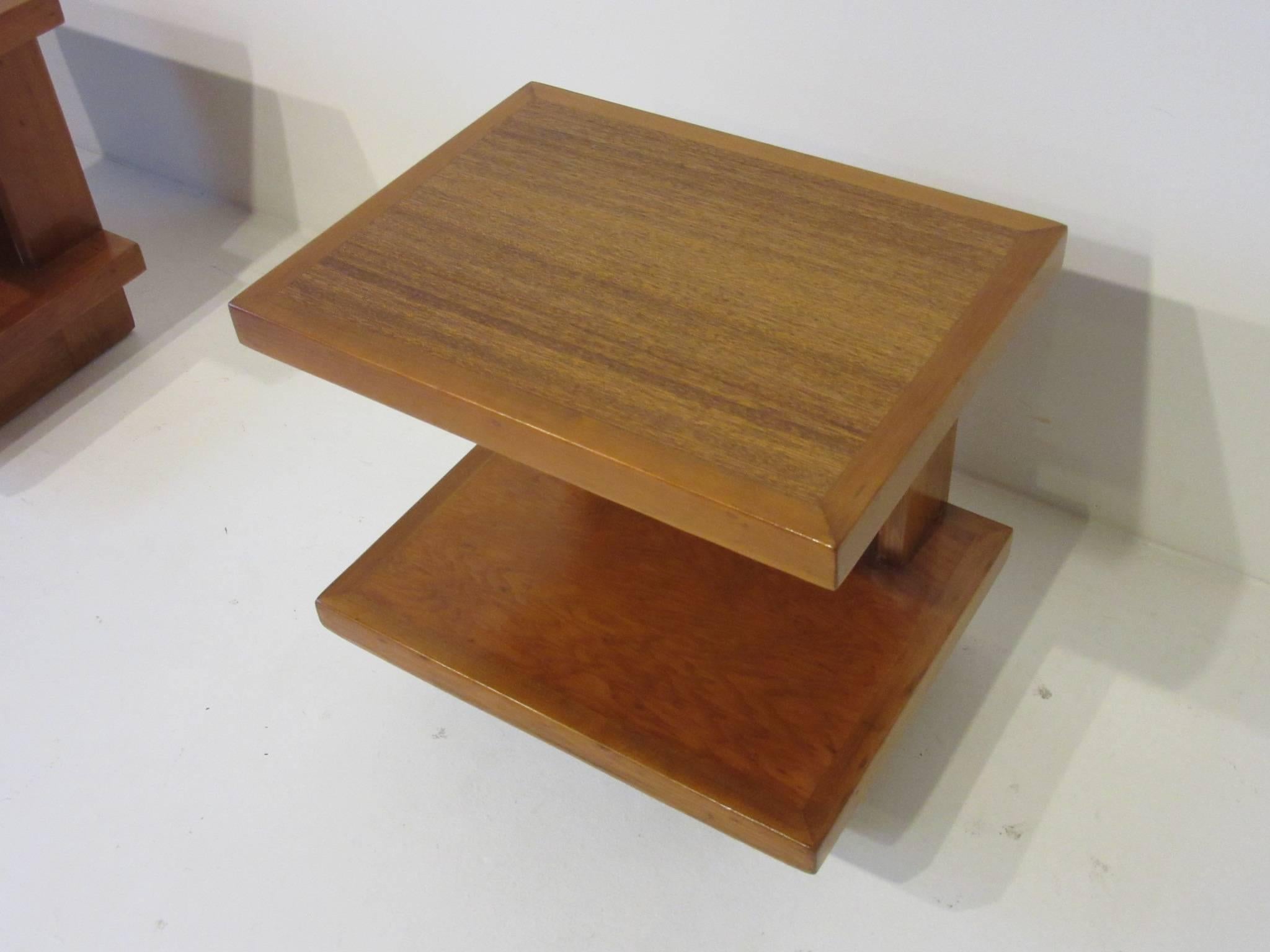 American Important Frank Lloyd Wright Usonian Side Tables from the Levin House