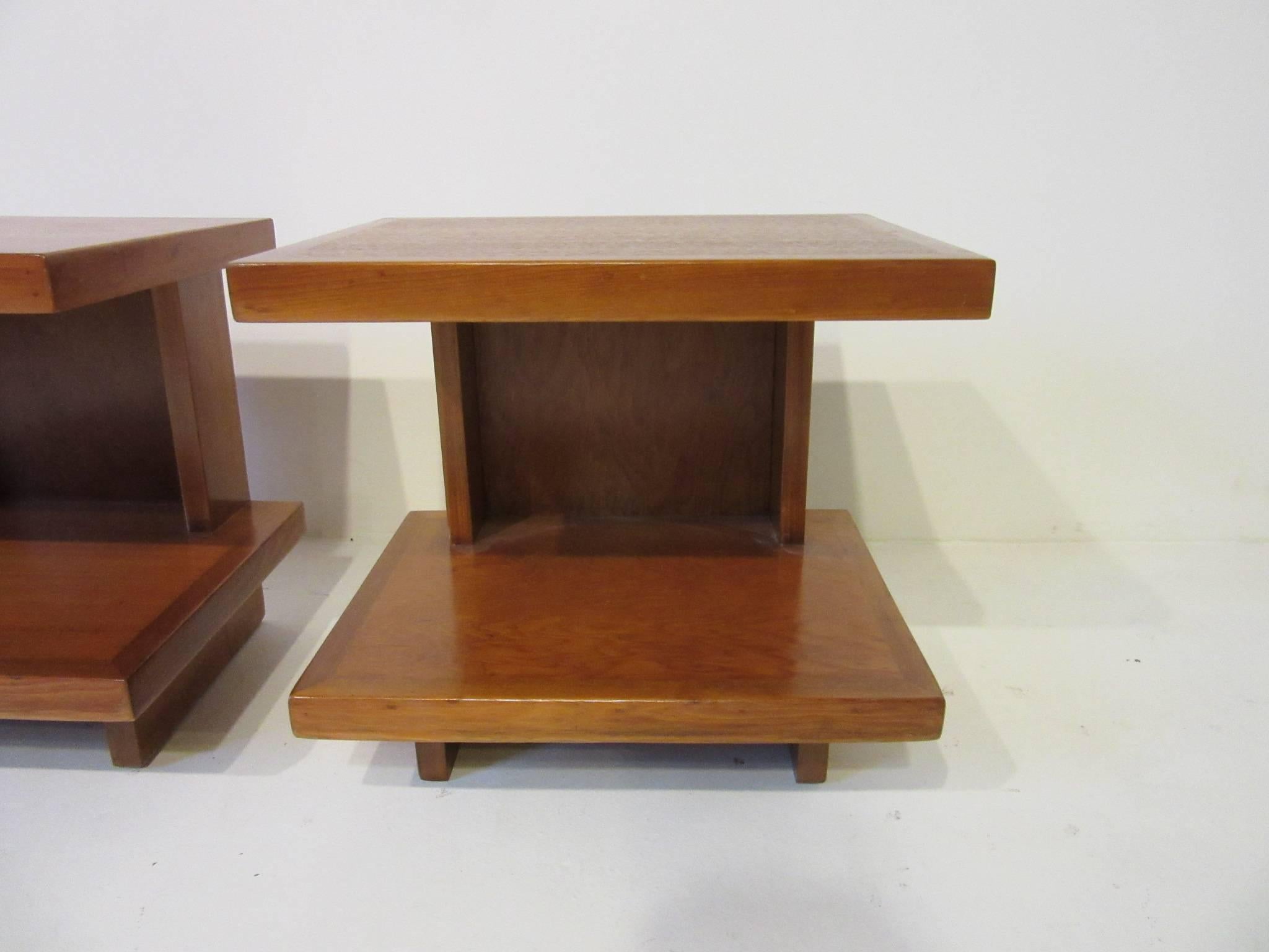 20th Century Important Frank Lloyd Wright Usonian Side Tables from the Levin House