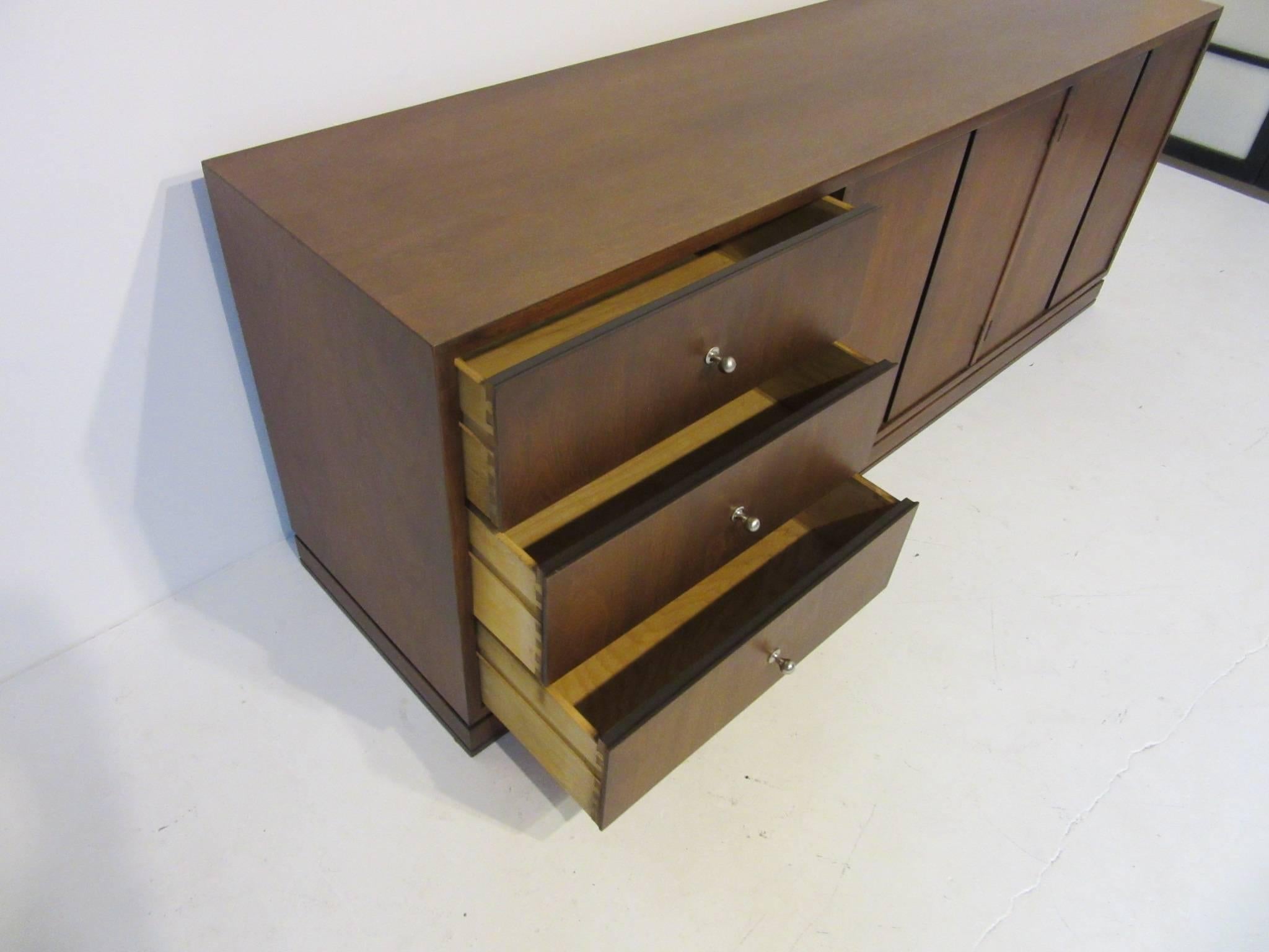 American Harvey Probber Styled Walnut Credenza or Sever 