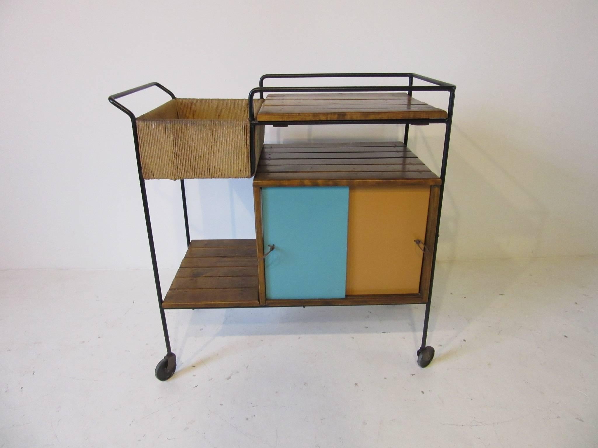 20th Century Arthur Umanoff Bar and Seving Cart for Raymor of Italy