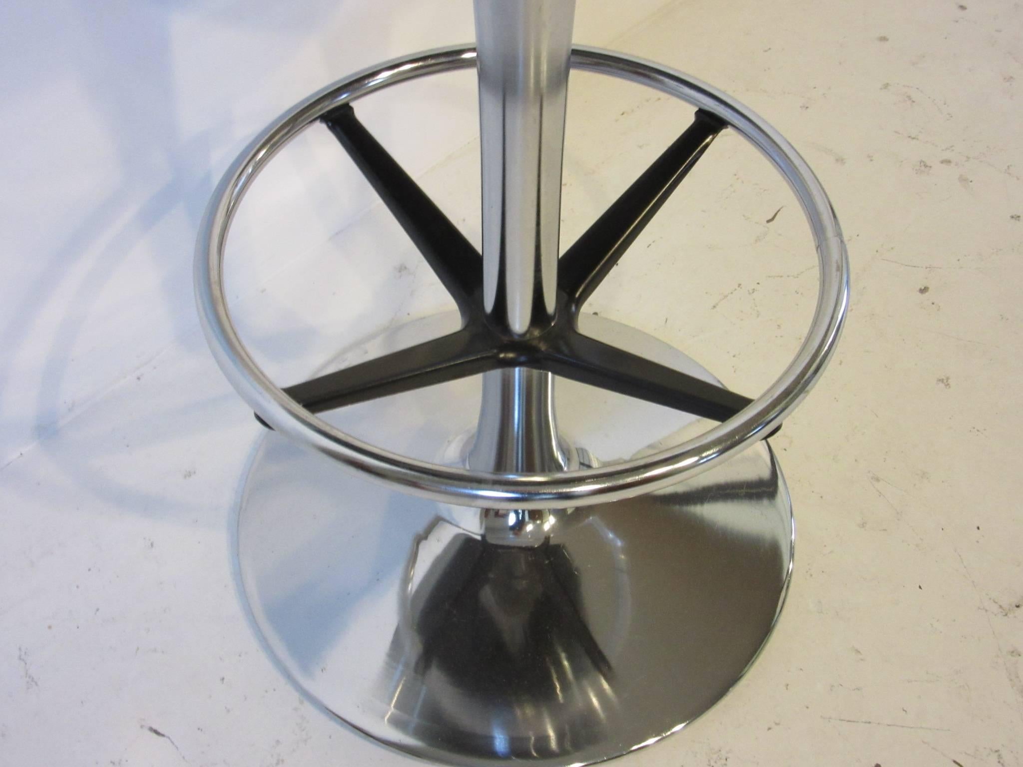 20th Century Smoked Lucite and Chrome Swiveling Bar Stools