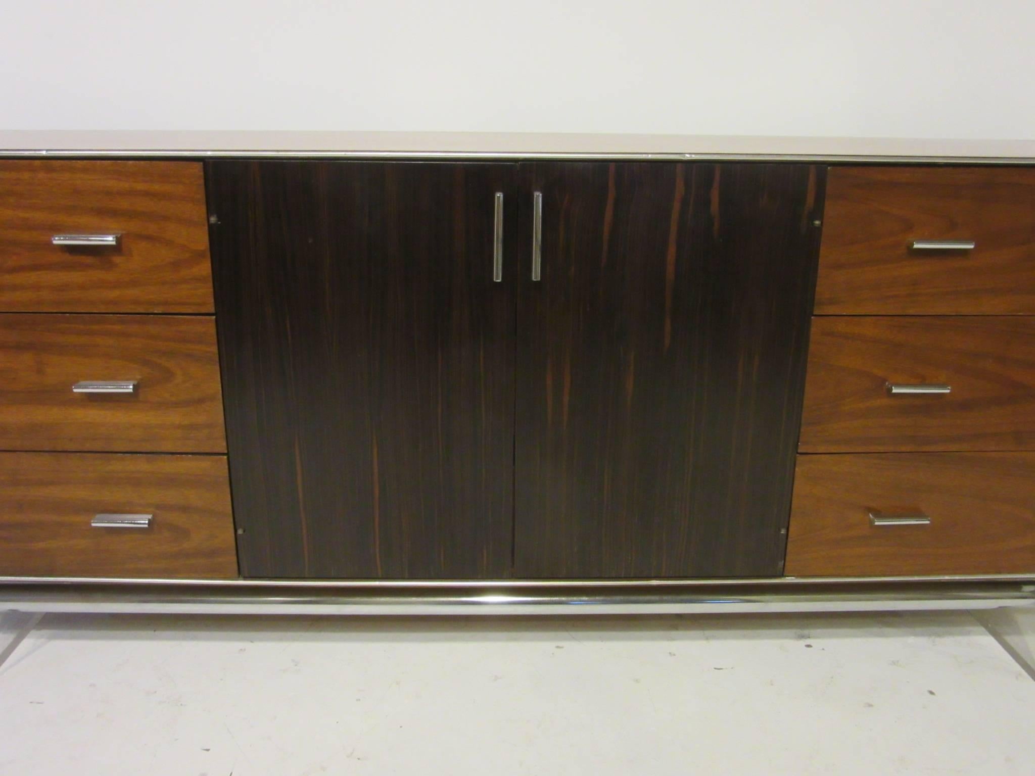 American Rosewood and Lucite Dresser Chest