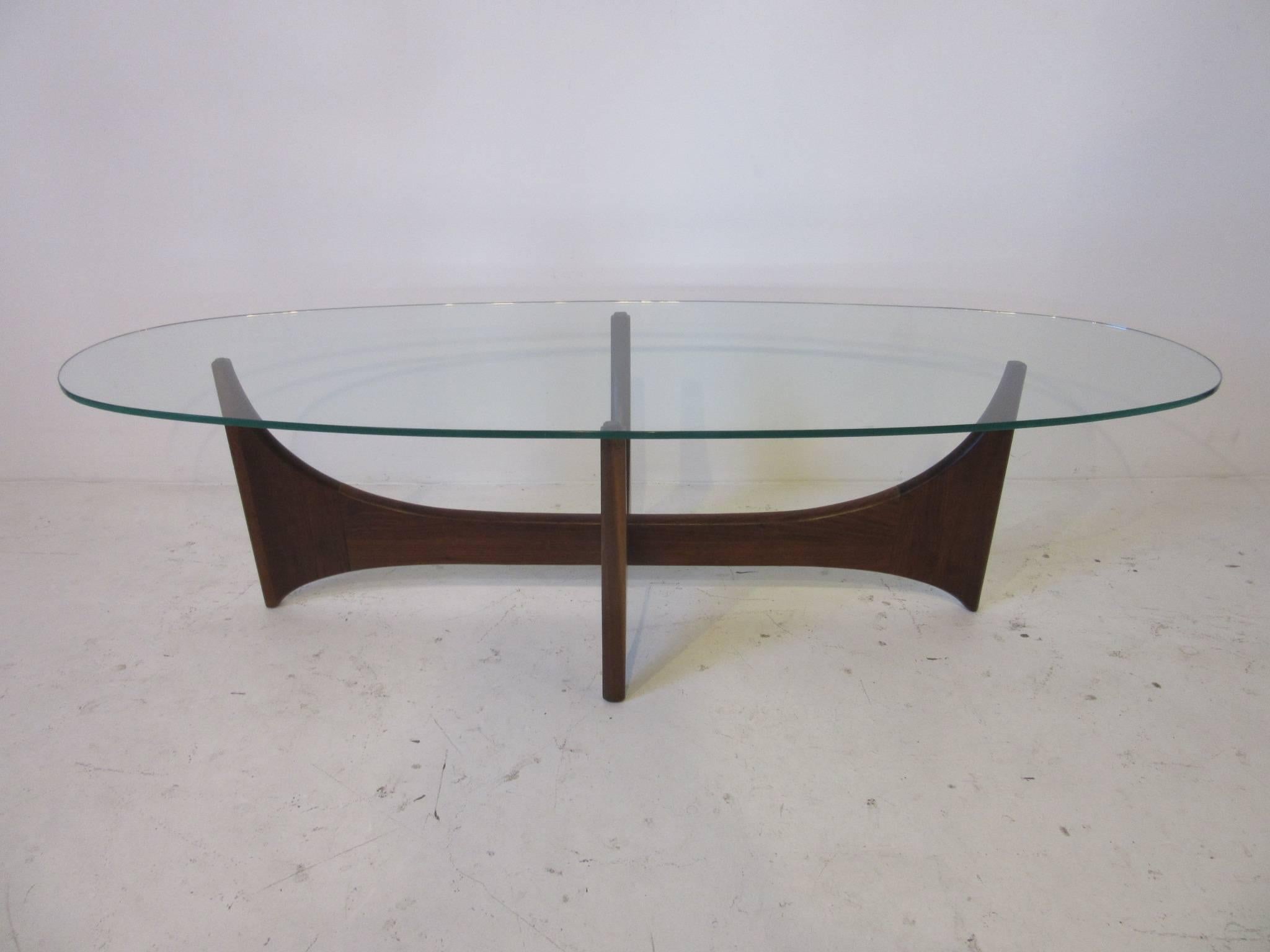 Sculptural Walnut and Glass Adrian Pearsall Coffee Table 1