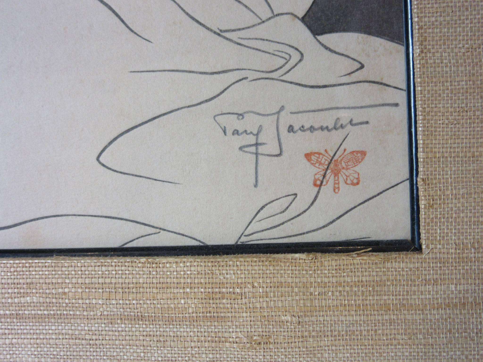 20th Century Paul Jocoulet Signed Japanese Wood Block Print 