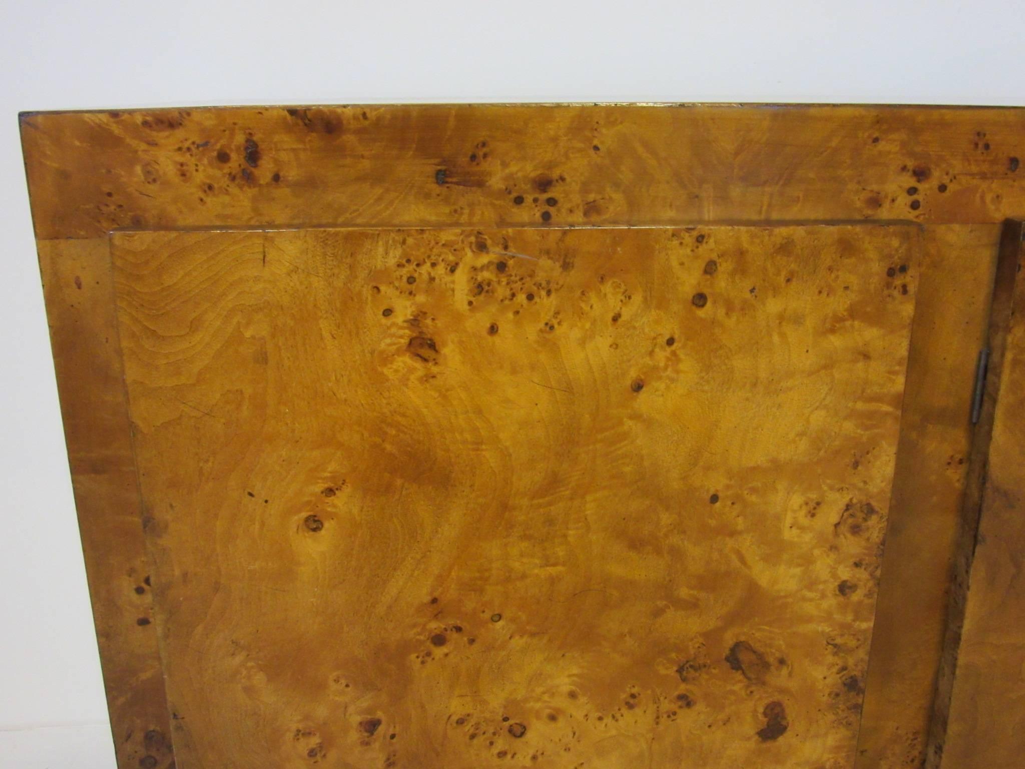 Burl Wood Credenza Cabinet in the Style of Milo Baughman 1