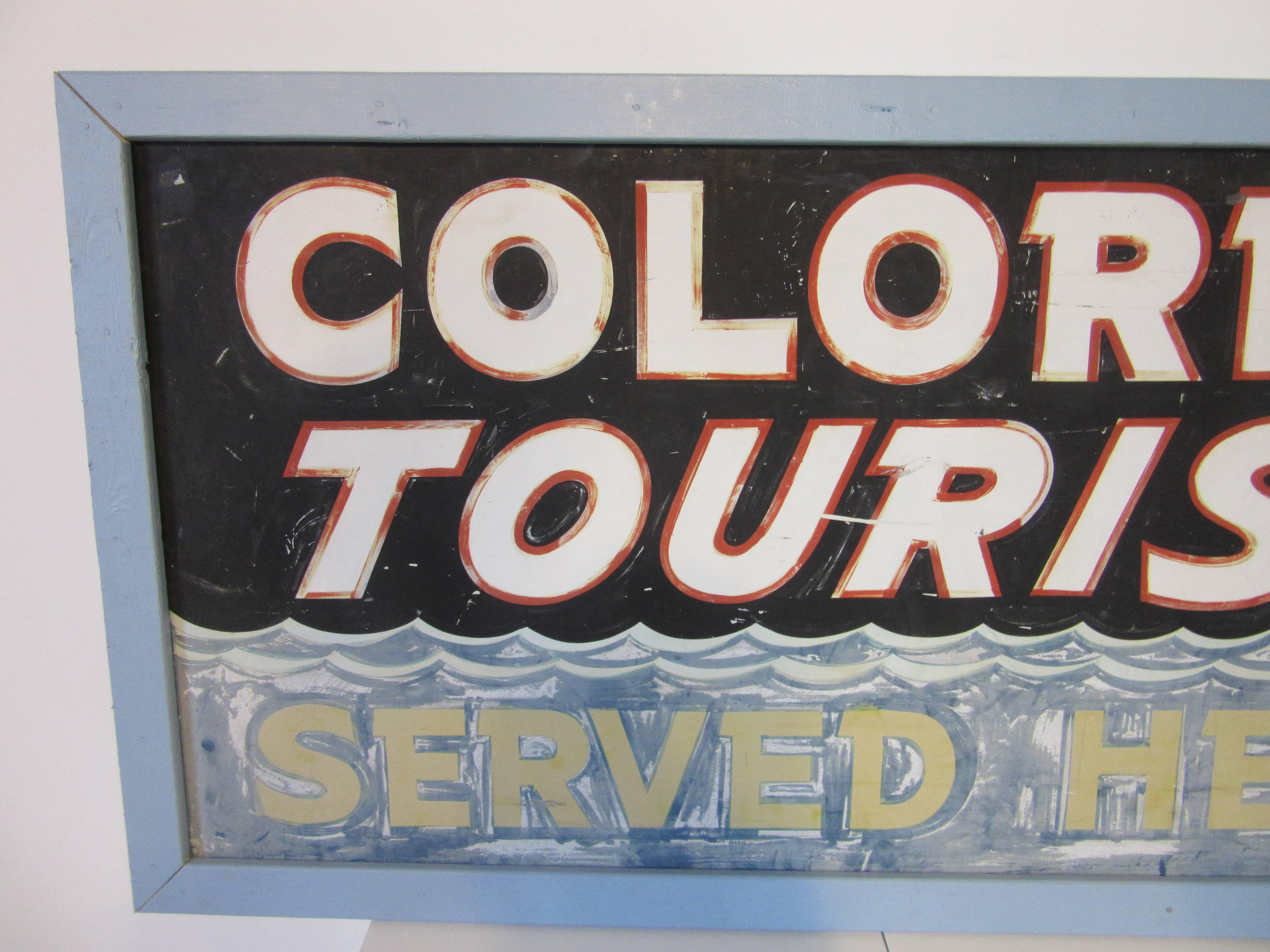 Folk Art Rare and Historical Colored Tourist Highway Sign