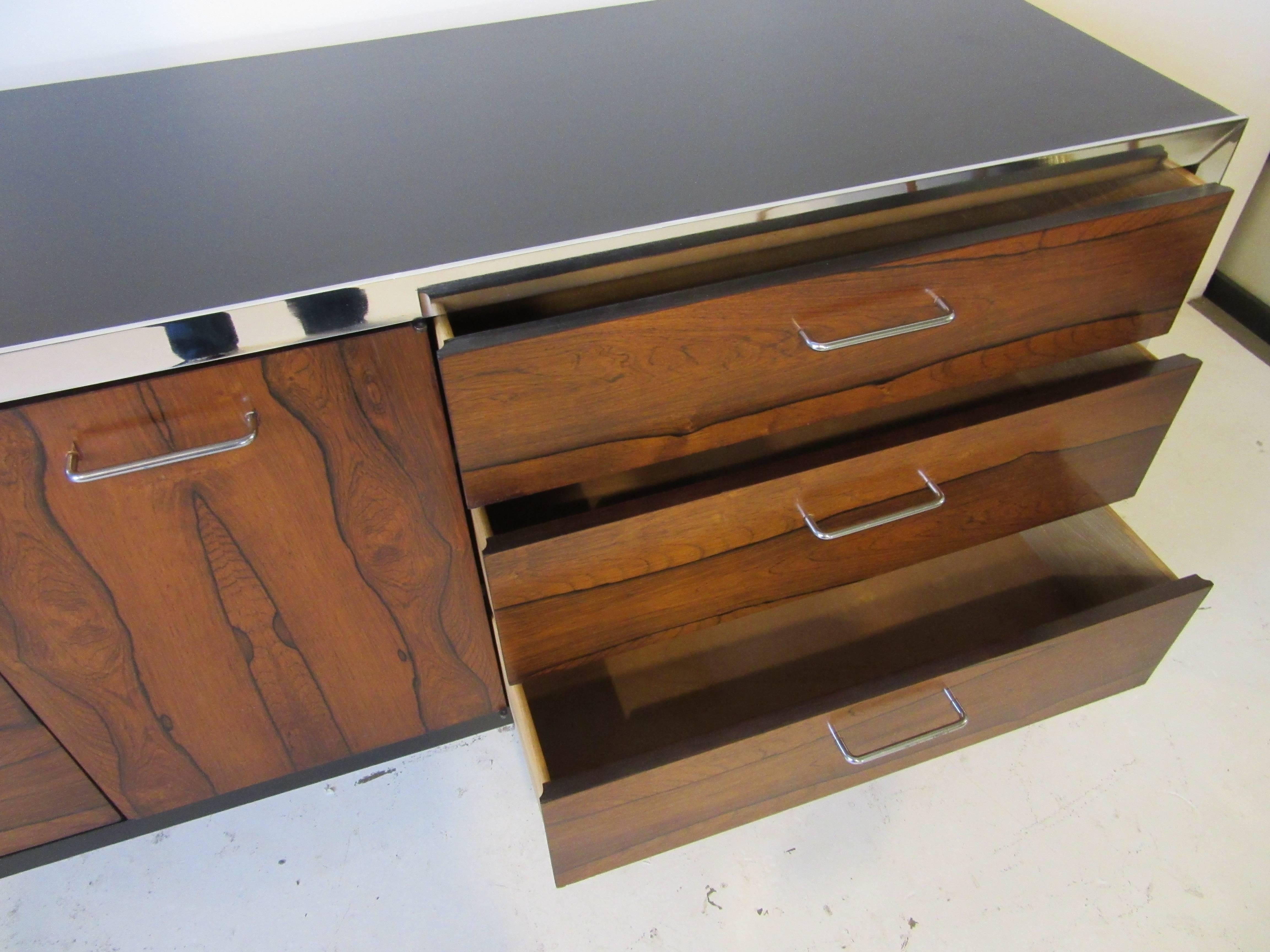 20th Century Milo Baughman Style Brazilian Rosewood Dresser