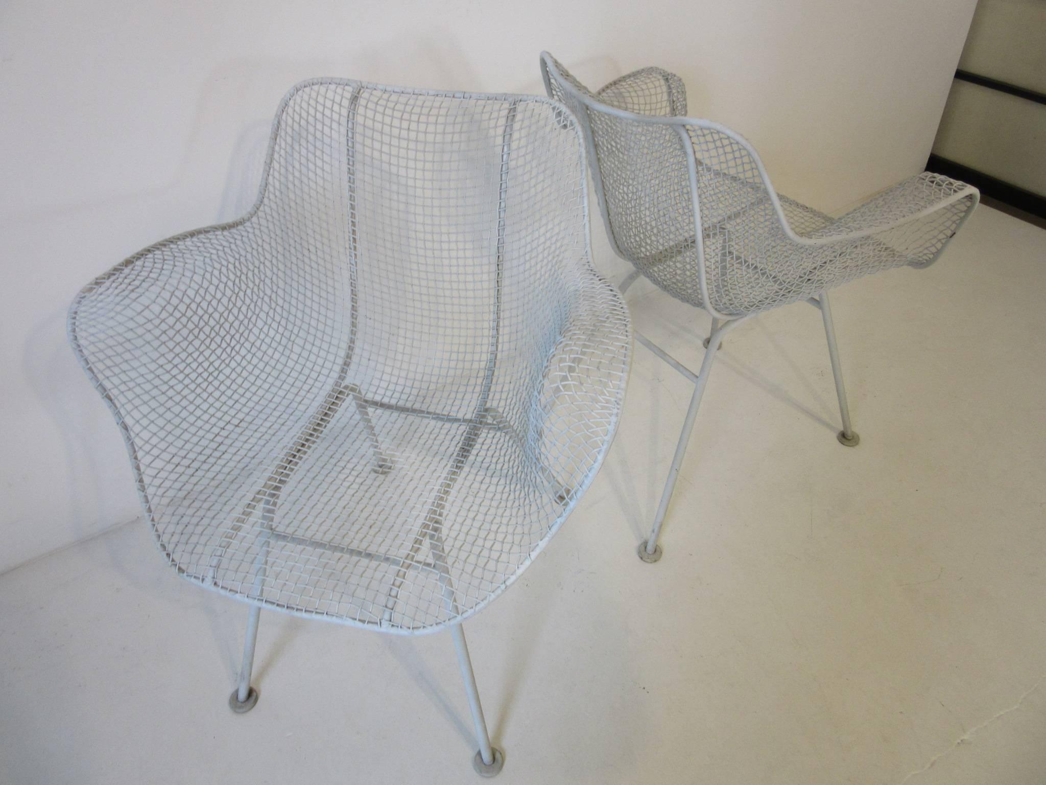20th Century Russell Woodard Sculptura Welded Wire Armchairs in the Style of Eames