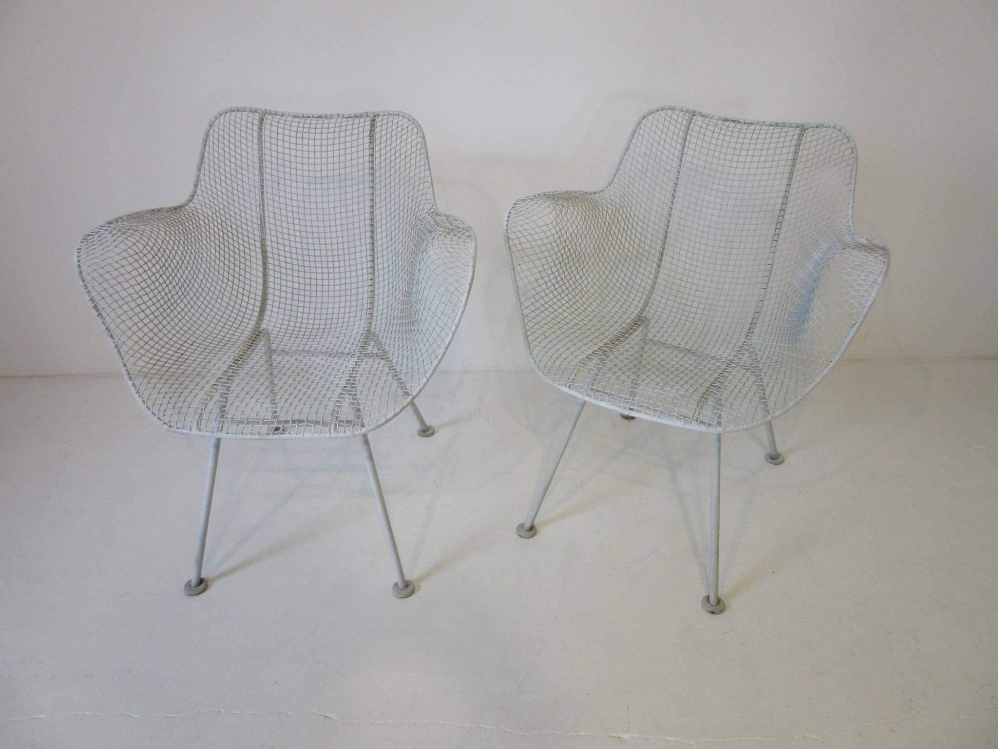 Russell Woodard Sculptura Welded Wire Armchairs in the Style of Eames 1