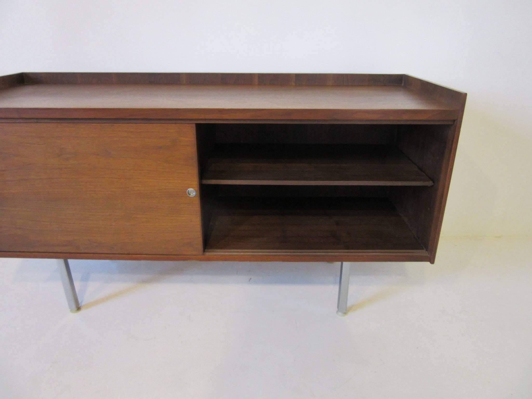 American George Nelson Styled Walnut Credenza 