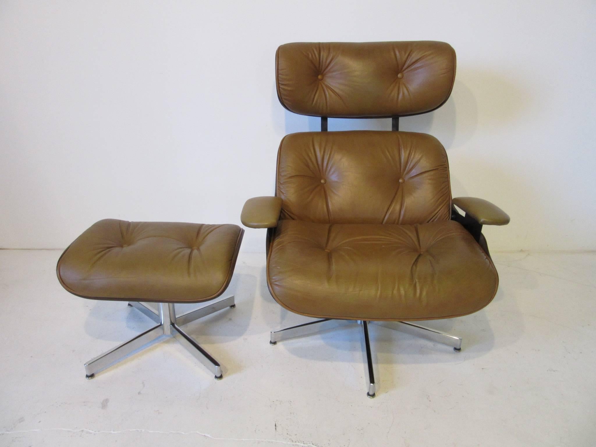 Mid-Century Modern Plycraft George Mulhauser Designed Lounge Chair and Ottoman 