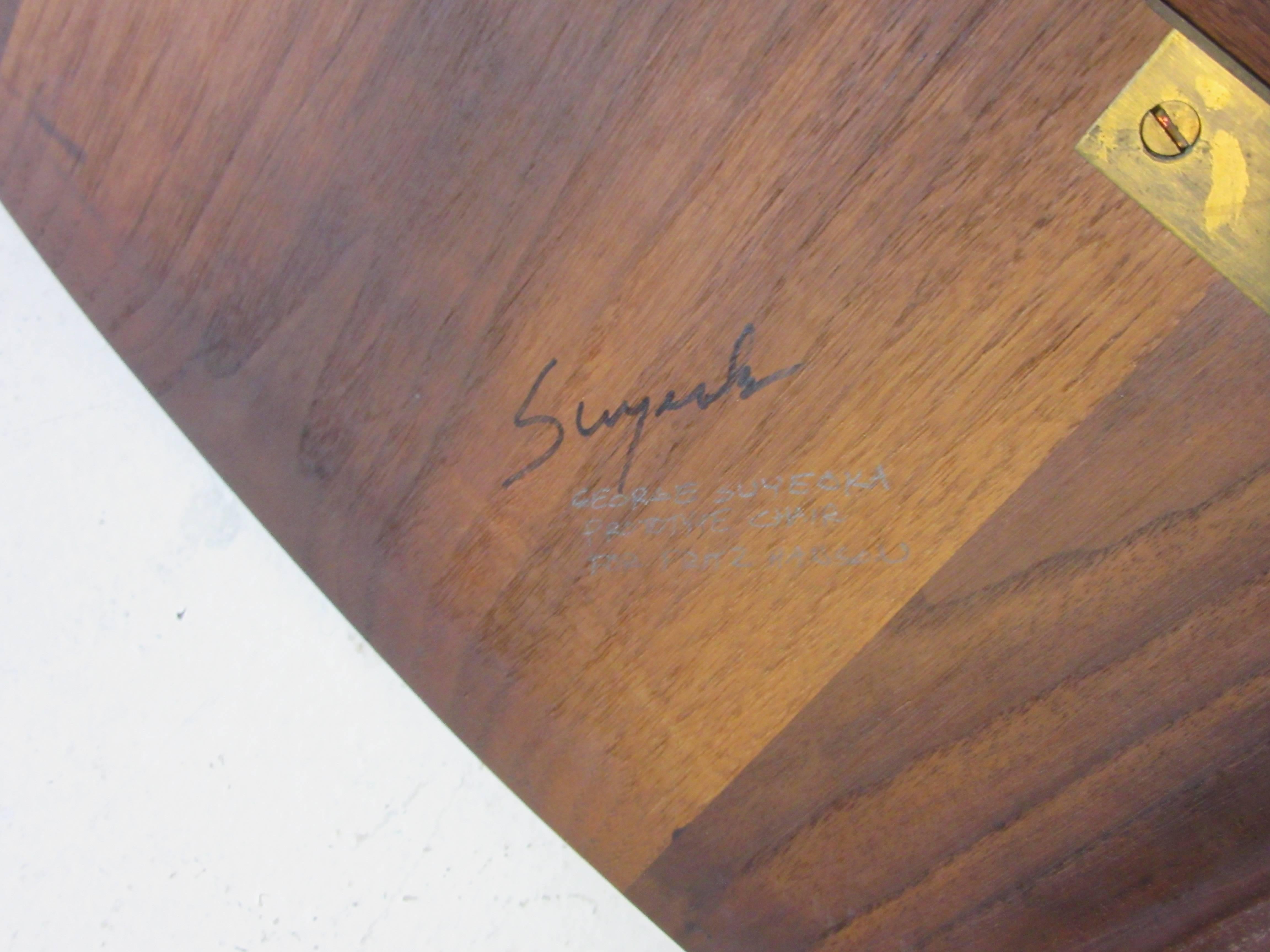 Asiatisch-amerikanischer George Suyeoka Studio- Prototyp-Stuhl im Stil von Nakashima (Holz) im Angebot