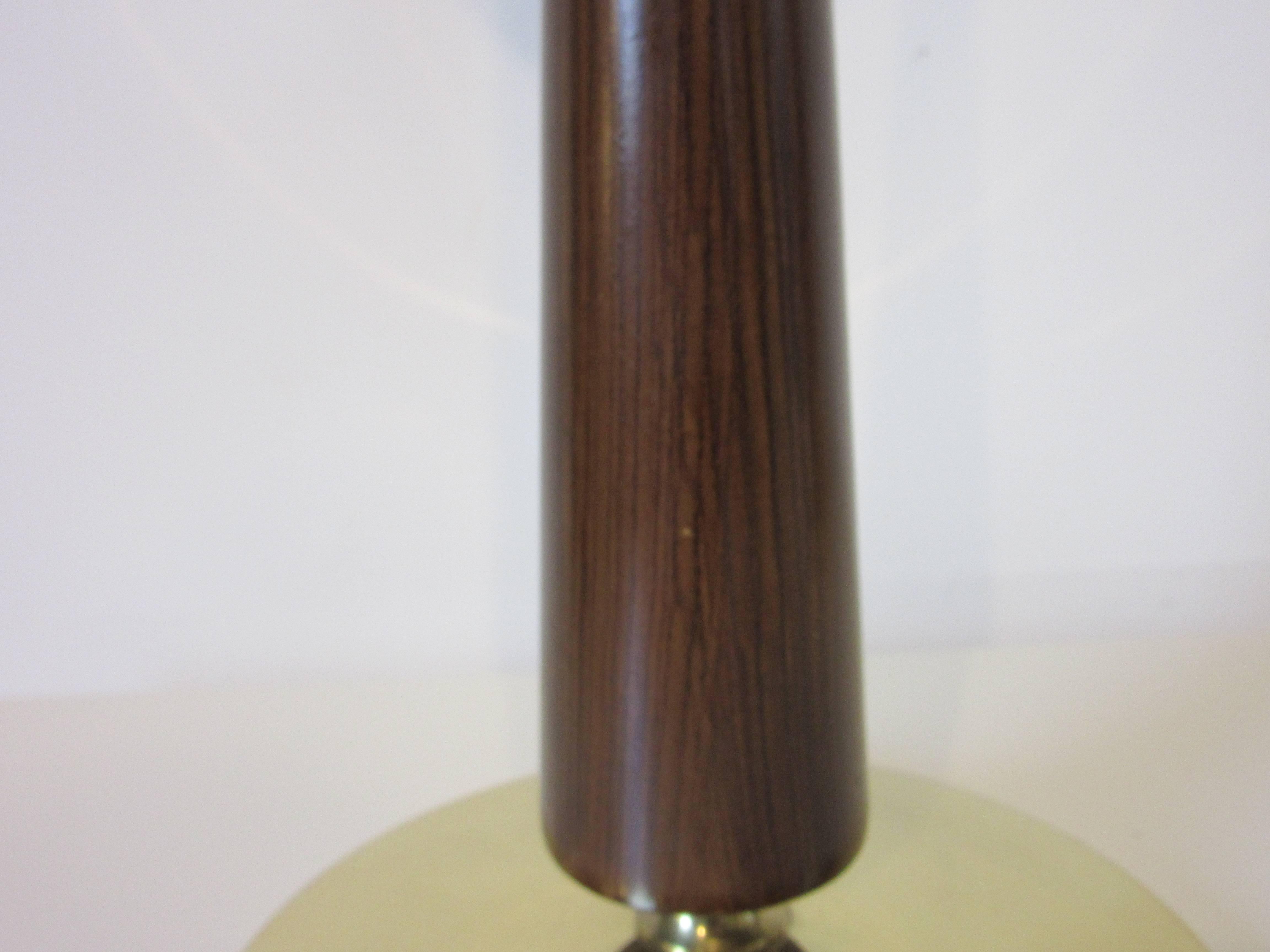 American Stiffel Mid-Century Brass and Faux Rosewood Table Lamps