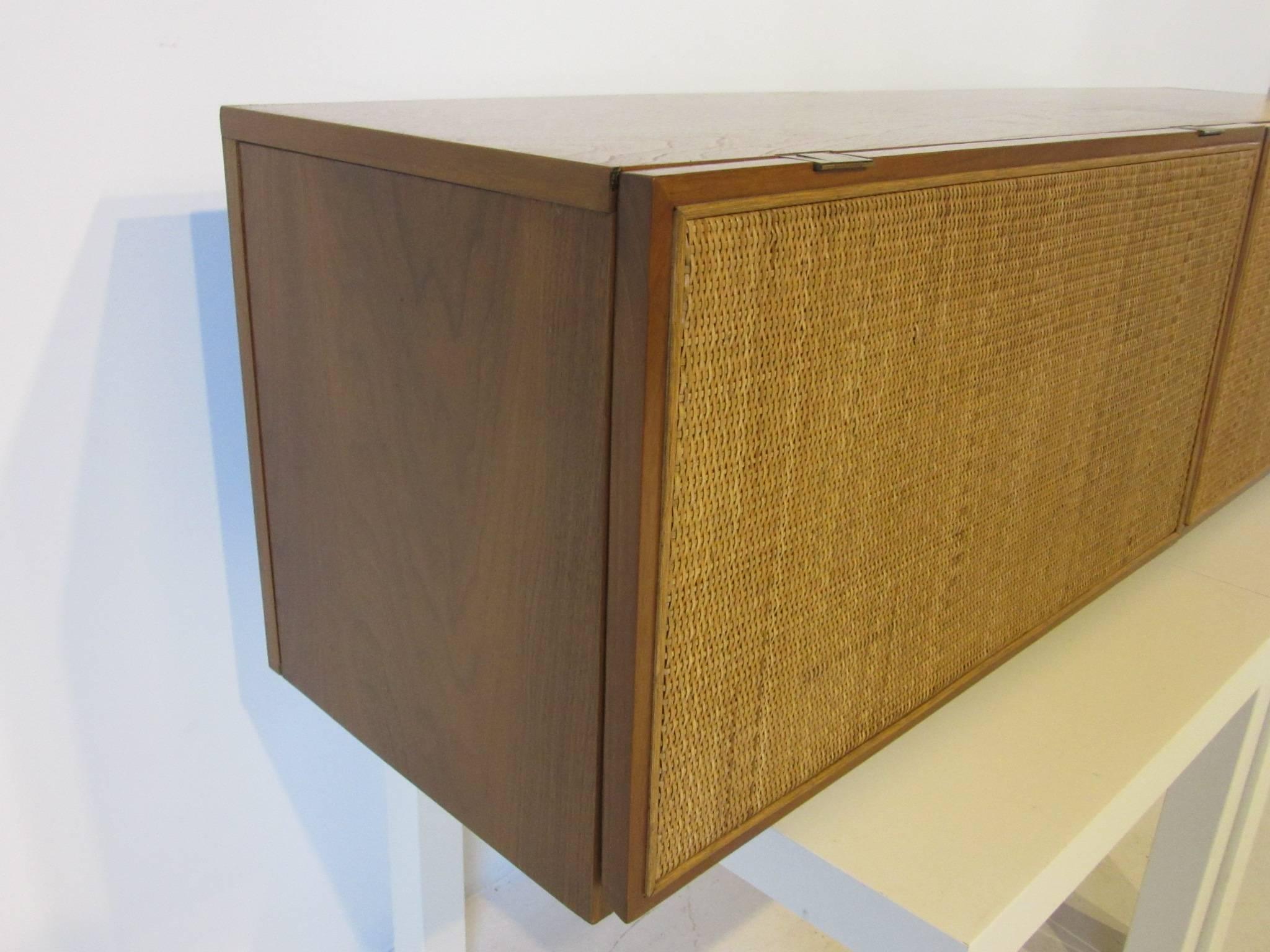 Mid-Century Modern George Nelson Custom Hanging Walnut Cabinet from a National Historical Building