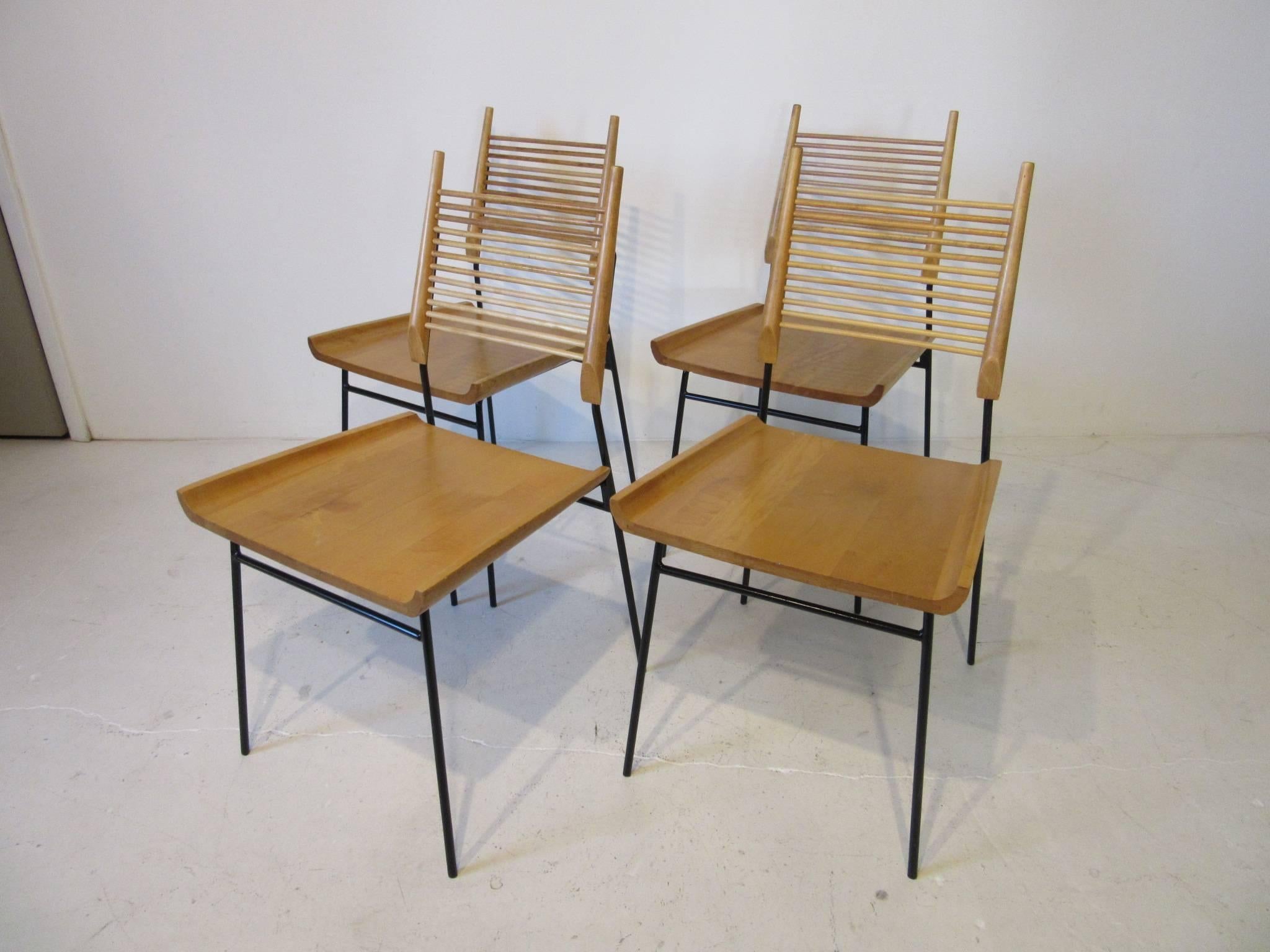Wood Paul McCobb Shovel Seat Dining Chairs from the Planner Group