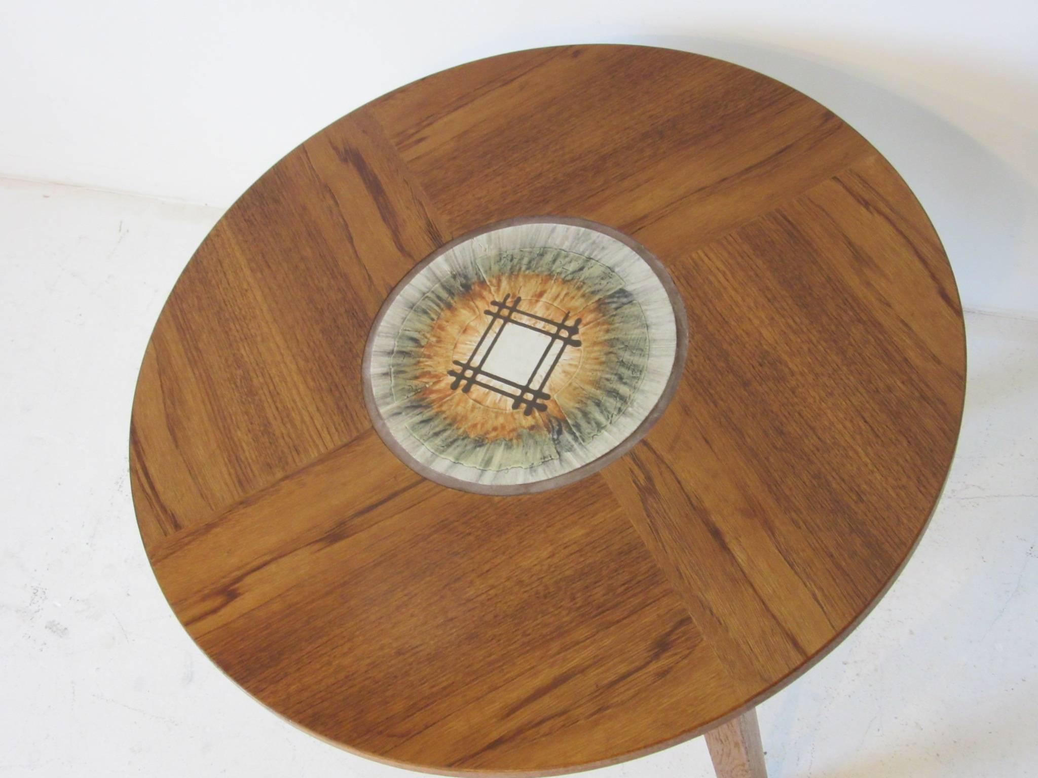 Tue Poulsen Tile Topped Danish Teak Side / End Table In Good Condition In Cincinnati, OH