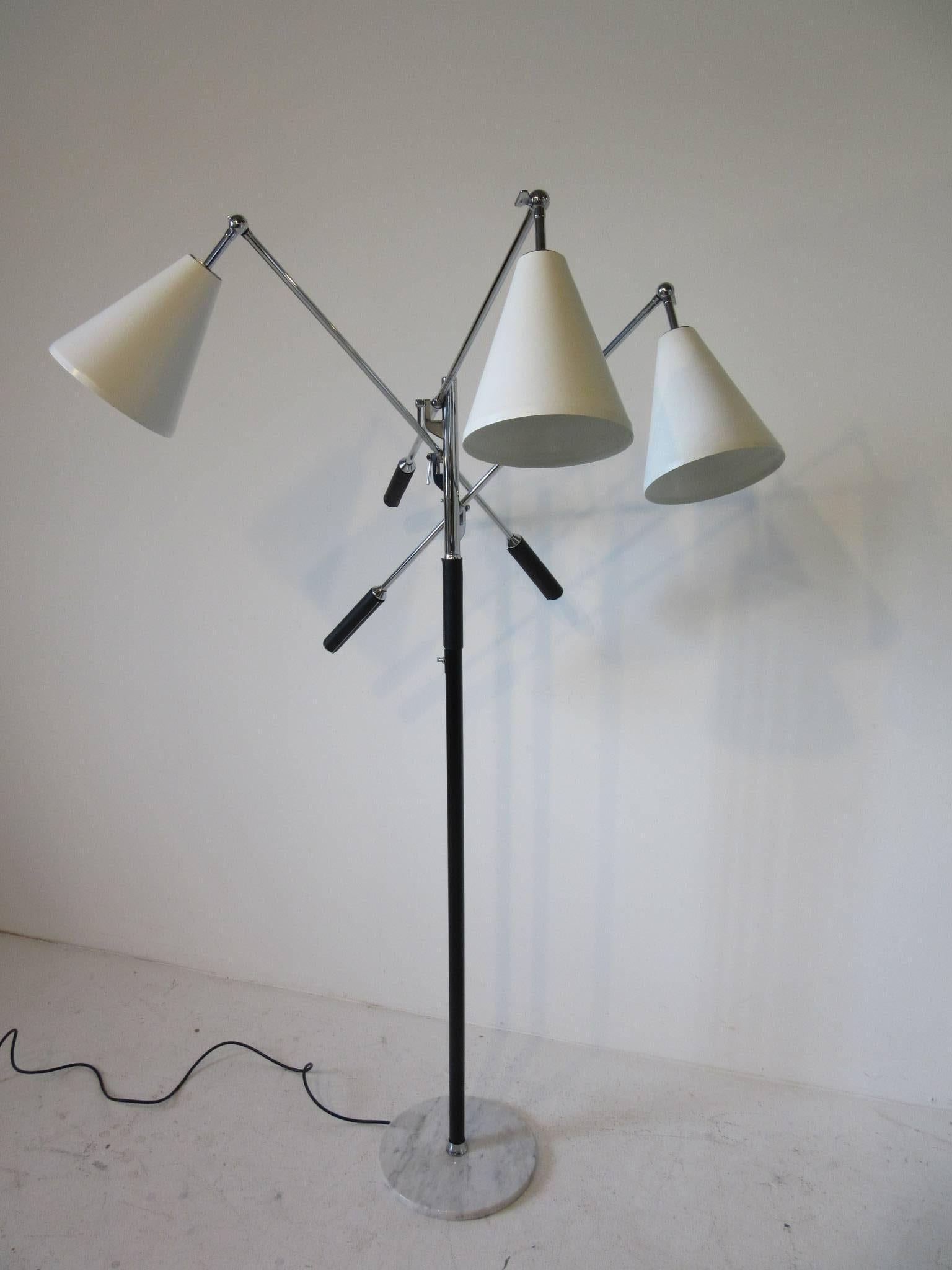 Metal Italian Triennale Floor Lamp in the style of Angelo Lelli