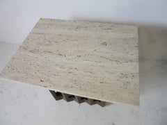 Italian MDC Marble and Sculptural Wood Based Side or End Table